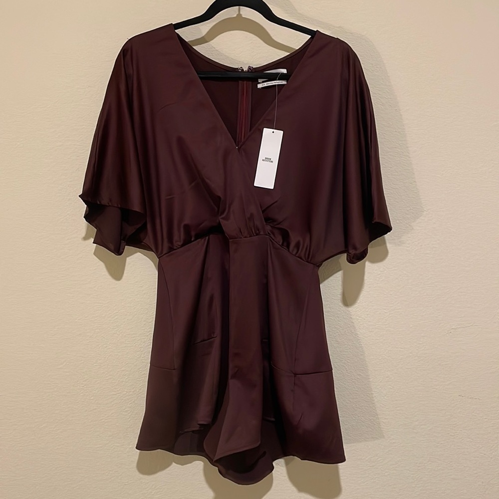 NWT Urban Outfitters Satin Surplice Romper
